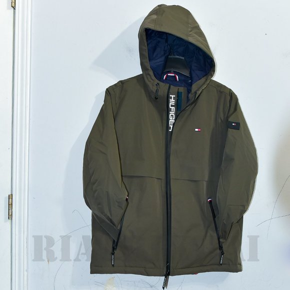 GREEN Tommy Hilfiger Men’s Performance Hooded Jacket - Picture 4 of 10